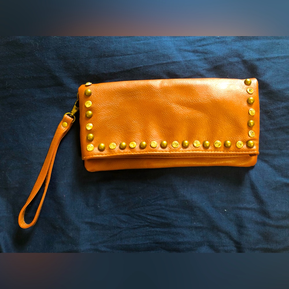 Clutch bag with crystal embellishment